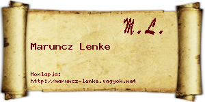Maruncz Lenke névjegykártya